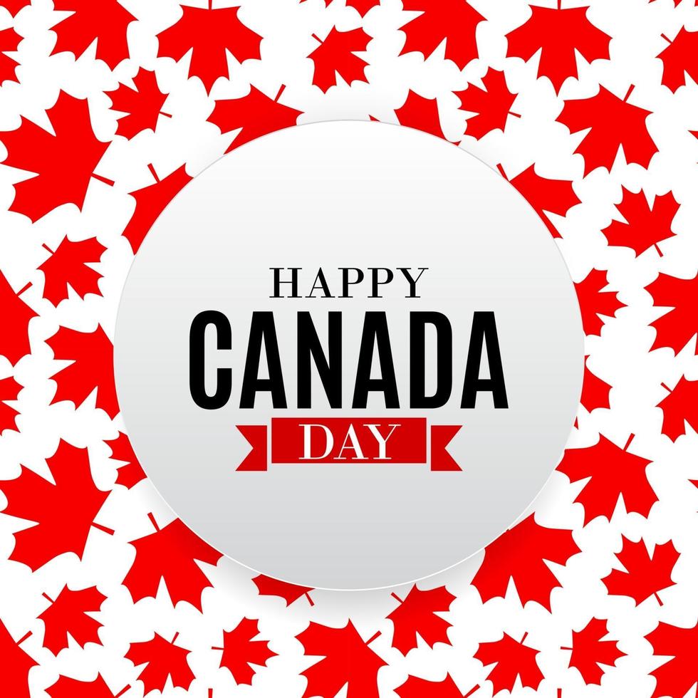 Happy Canada Day Background greeting card. Vector Illustration