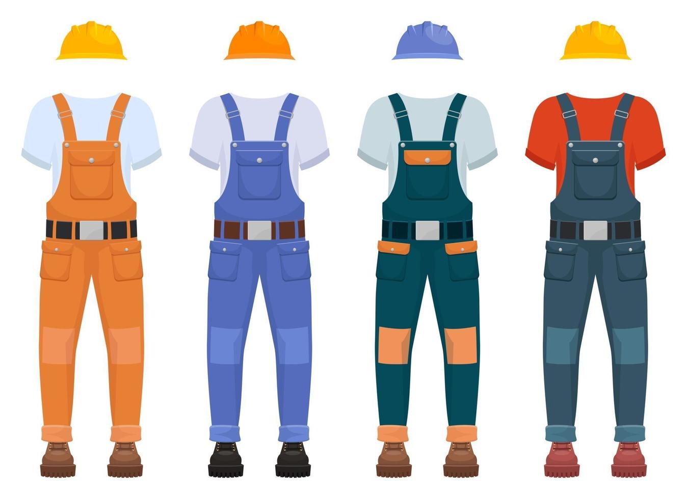 Overall construction uniform vector design illustration isolated on white background