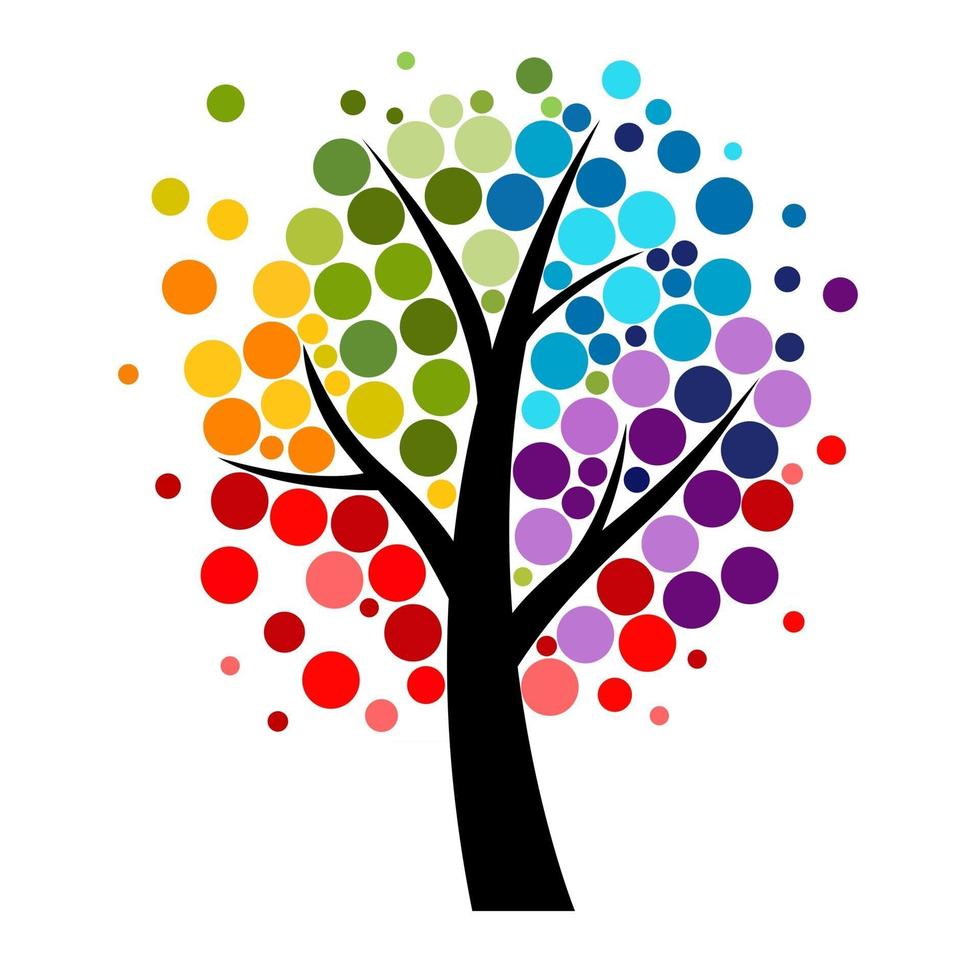 Abstract Vector Four seasons Tree Illustration