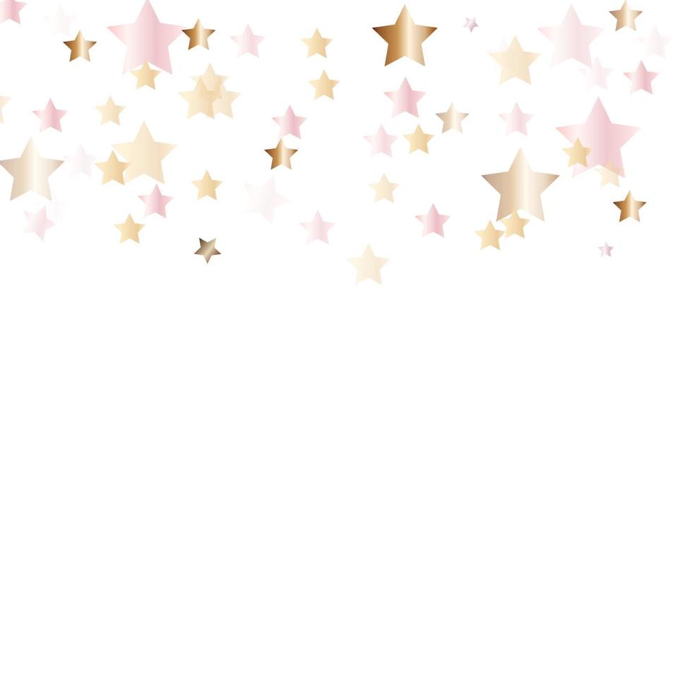 Abstract Golden Glossy Confetti Star Background. Vector Illustration