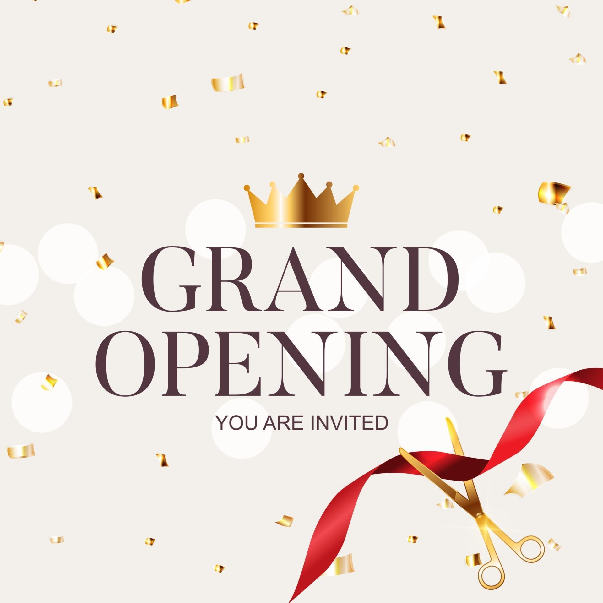 Grand Opening Card with Ribbon Background. Vector Illustration 2731412
