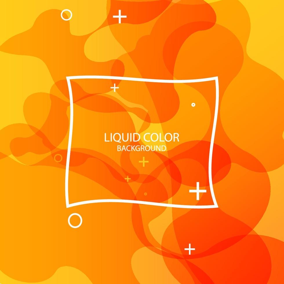 Abstract geometric shapes. Liquid gradient orange banner vector