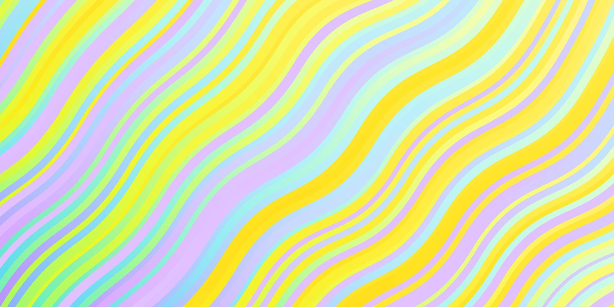 Light Multicolor vector background with curved lines