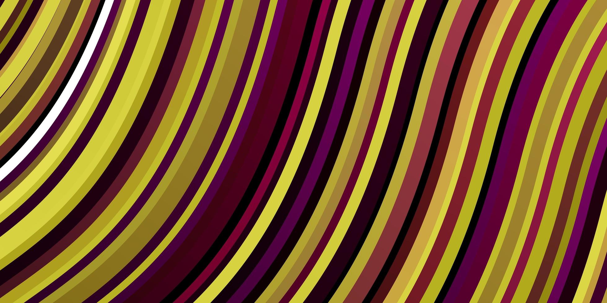 Dark Pink Yellow vector background with wry lines