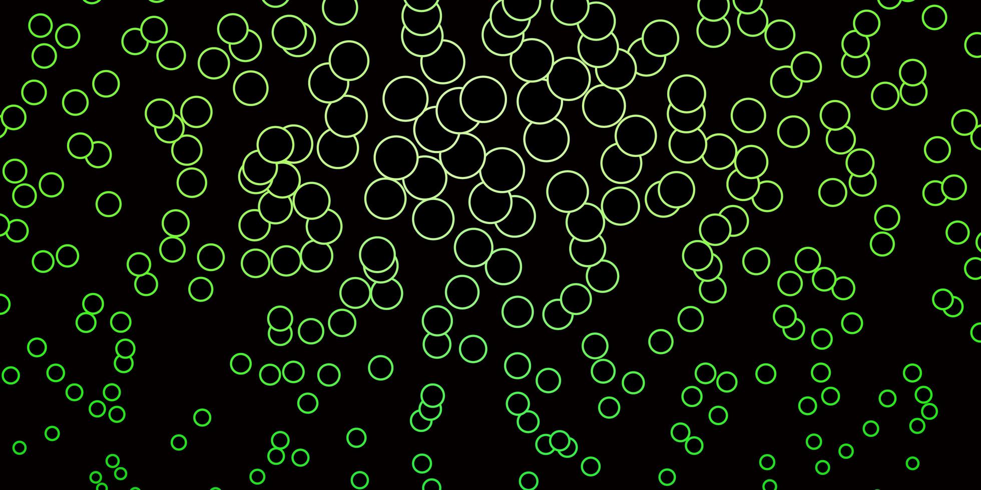 Dark Green vector pattern with circles. Abstract colorful disks on simple gradient background. Design for your commercials.