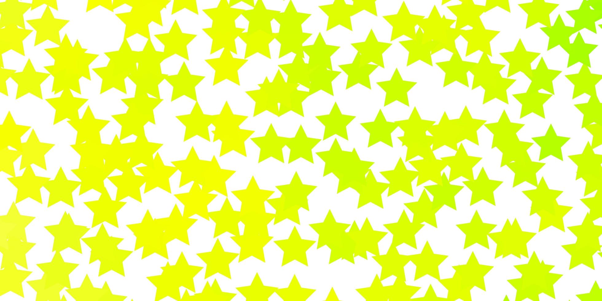 patrón de vector verde claro, amarillo con estrellas abstractas. Ilustración abstracta geométrica moderna con estrellas. patrón para envolver regalos.