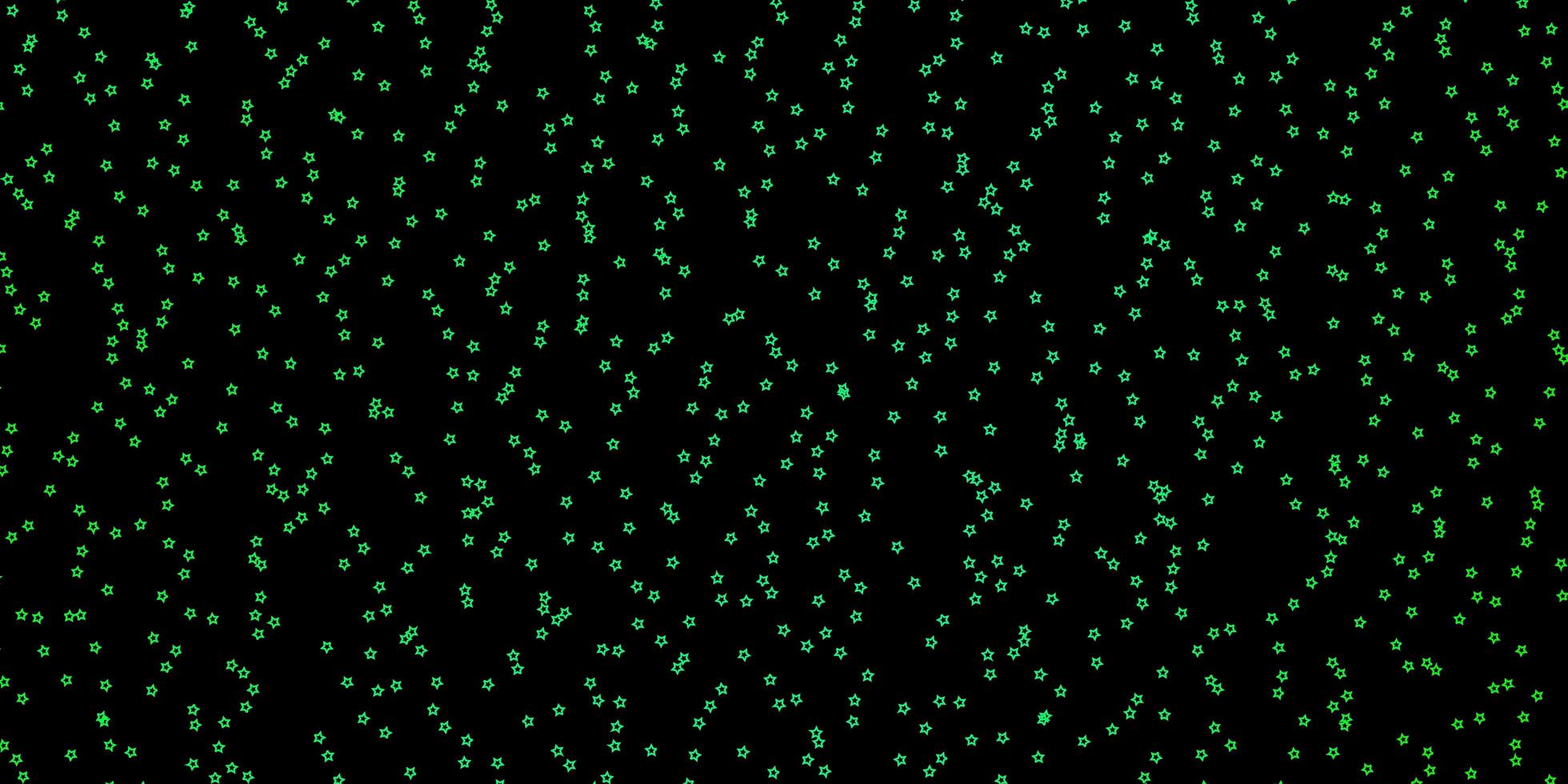 textura de vector verde oscuro con hermosas estrellas. ilustración decorativa con estrellas en plantilla abstracta. patrón para anuncios de año nuevo, folletos.