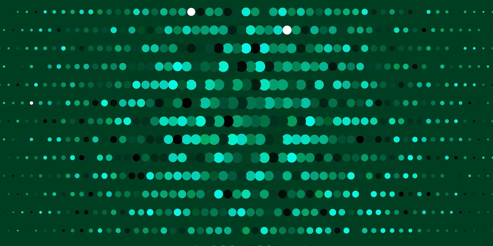patrón de vector verde oscuro con esferas. Discos de colores abstractos sobre fondo degradado simple. patrón para folletos, folletos.
