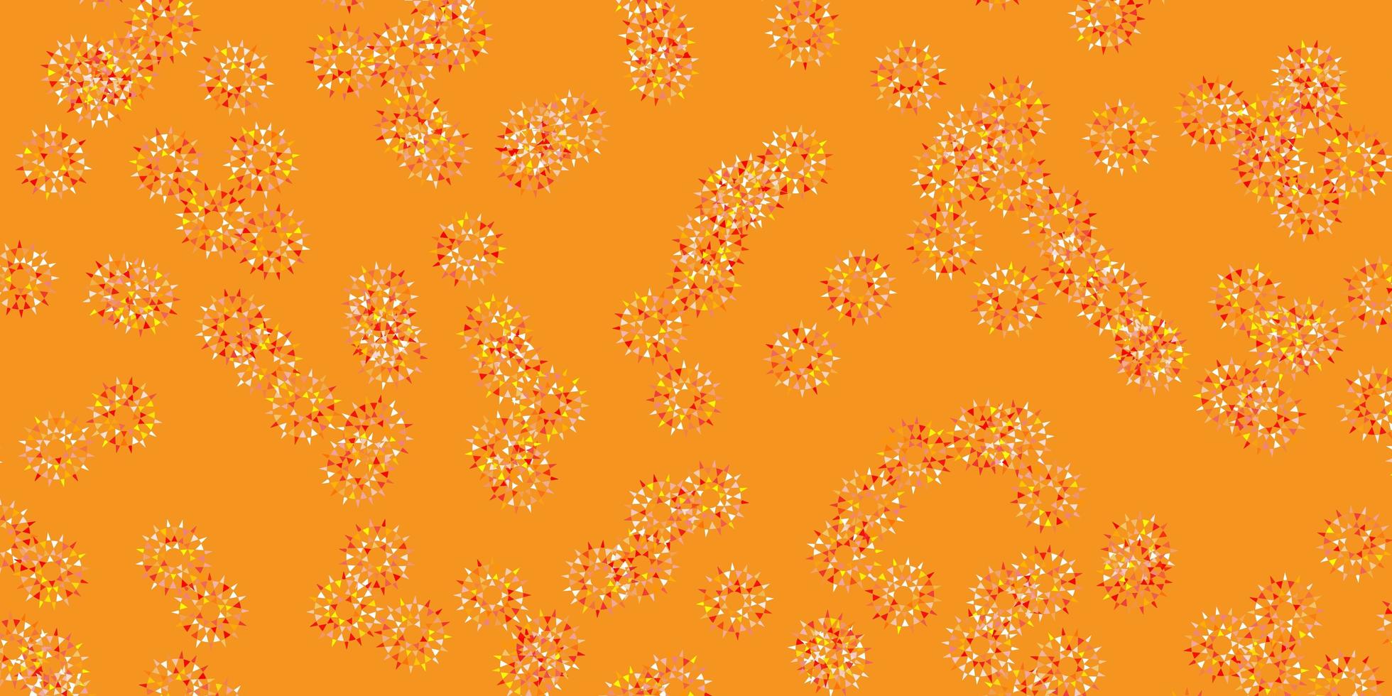 patrón de doodle de vector rojo claro, amarillo con flores.