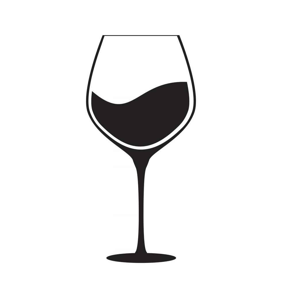 Full Glass of Red Wine Icon Vector Illustration