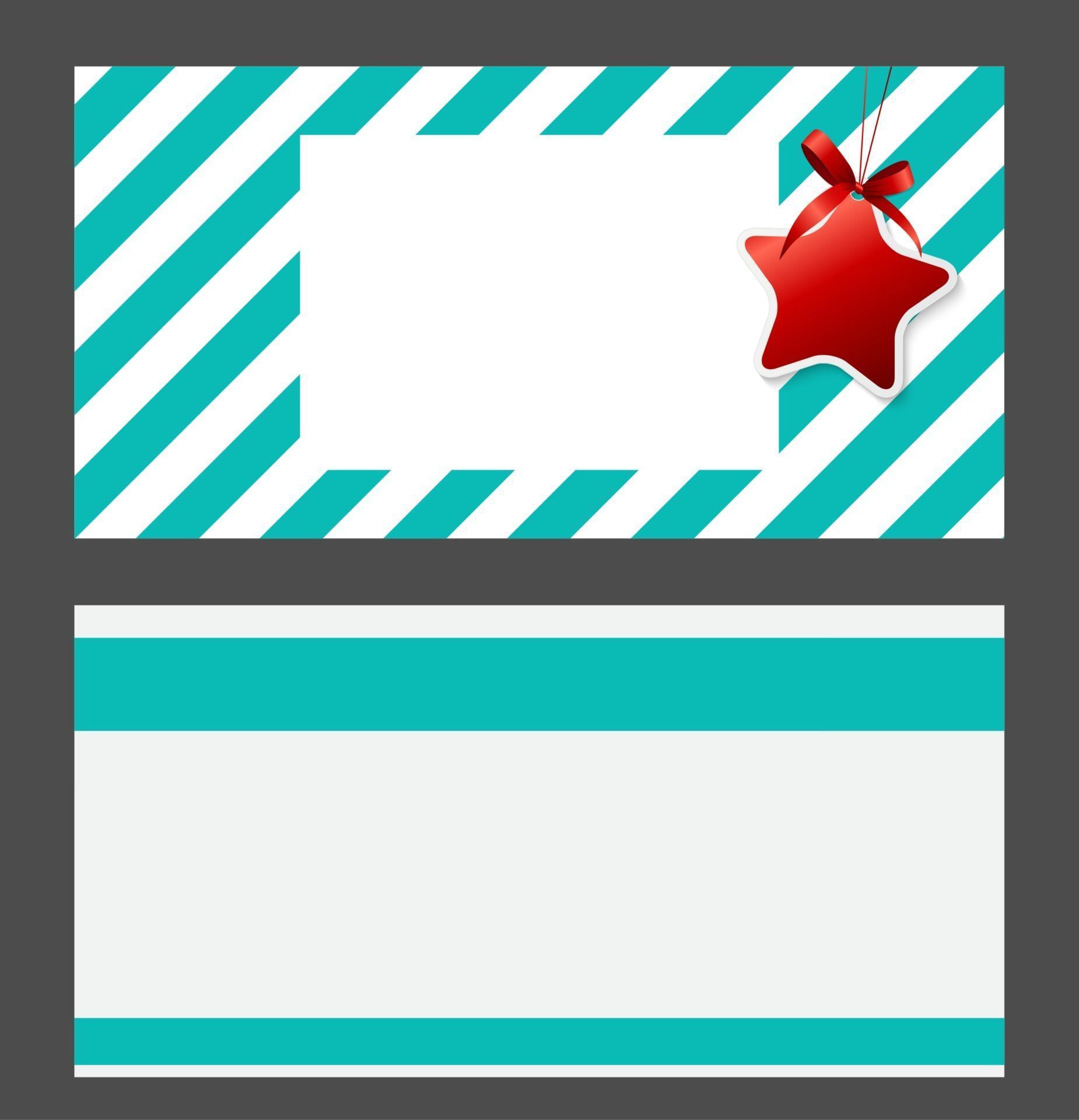 Blank gift card template with red bow and ribbon vector illustration