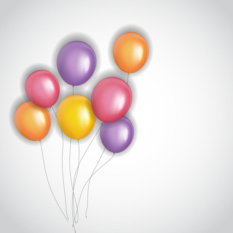 Color brillante feliz cumpleaños globos banner fondo ilustración vectorial vector