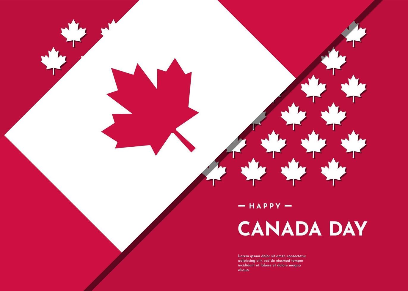 Fondo de celebración del día de Canadá con diseño de hoja de arce vector