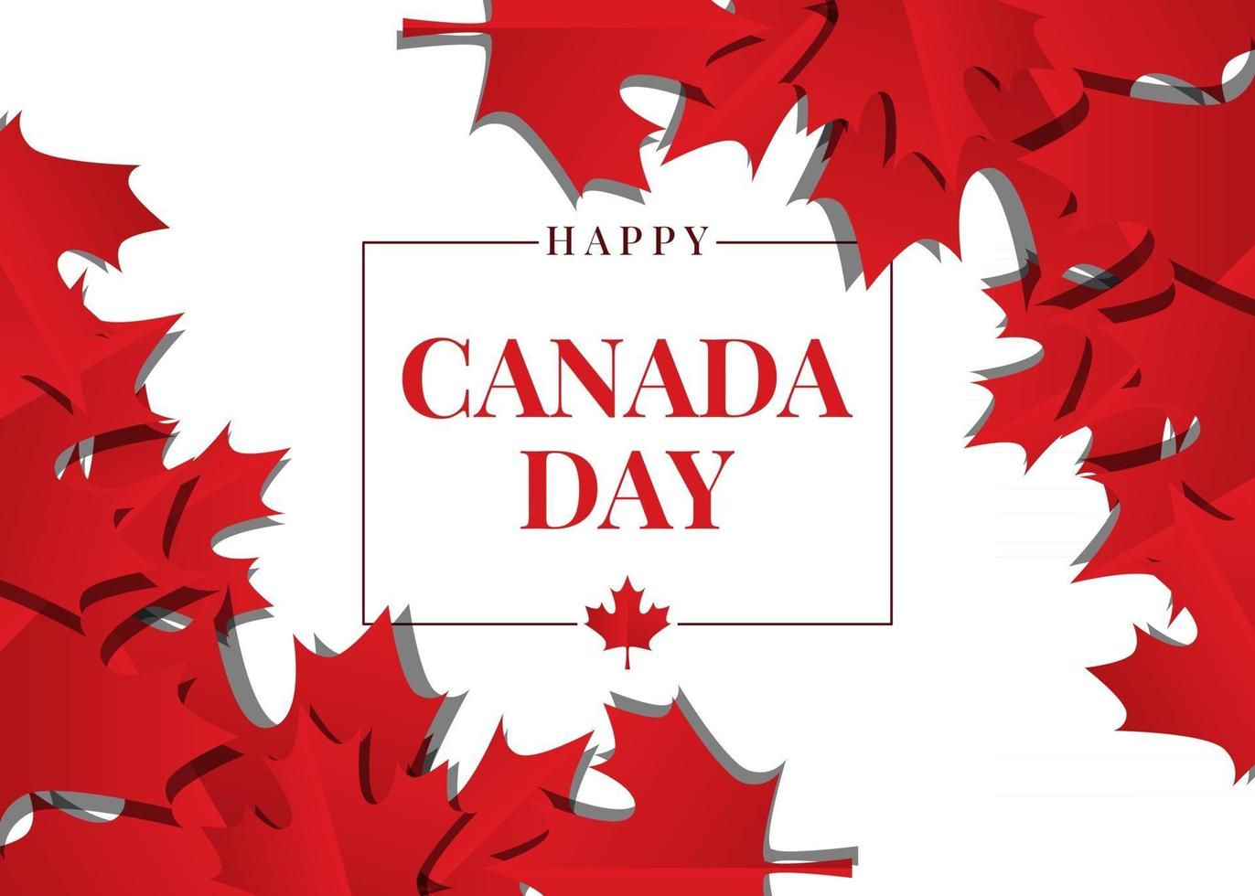Canada Day celebration background with maple leaf design vector