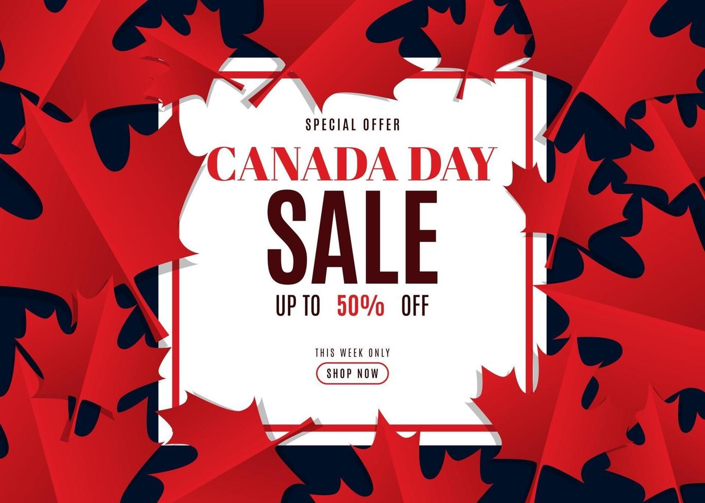 JULY 1st. Canada day background sales promotion advertising banner template design vector