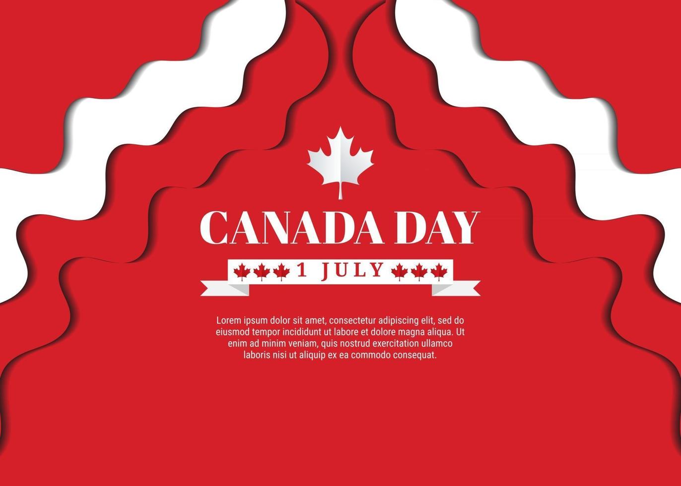 1 de julio. fondo del día de canadá con diseño de hoja de arce vector