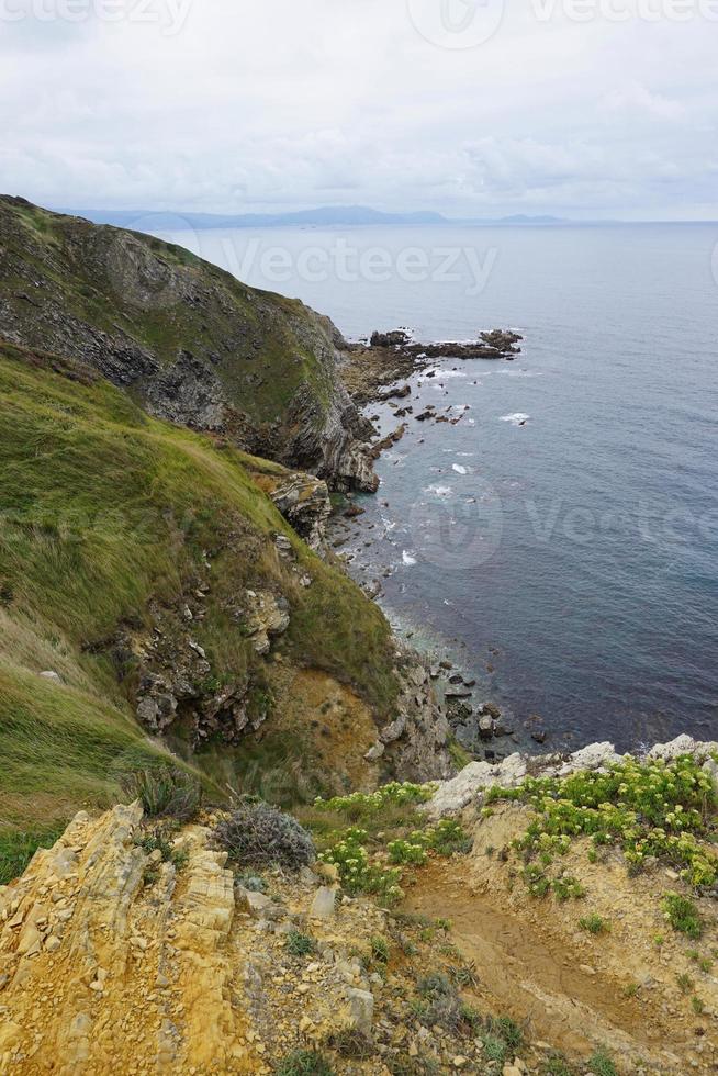 Cliff in the coast in Bilbao Spain photo