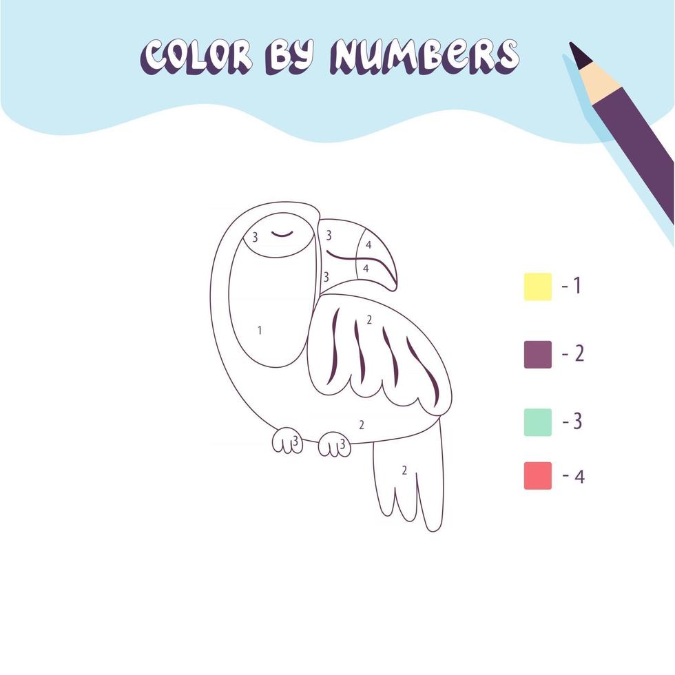 Fichas para colorear por números  Preschool activity sheets, Toddler  drawing, Bird paintings on canvas