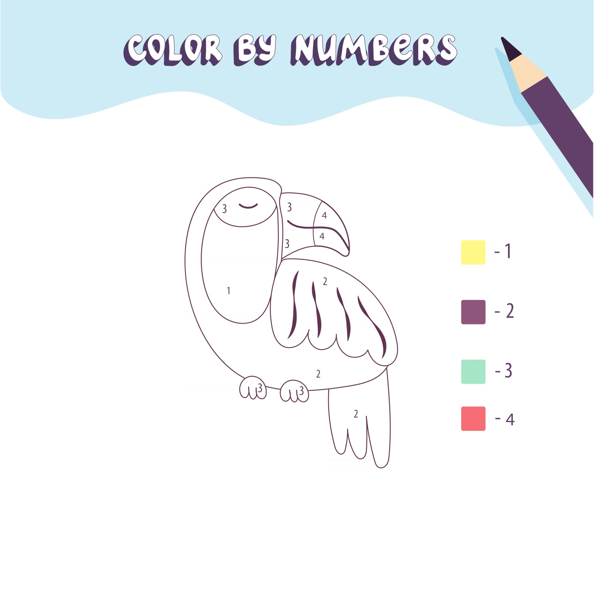 Coloring Page With Cute Toucan Color By Numbers An Exotic Bird Educational Kid Game Drawing Childrens Activity Printable Worksheet 2732302 Vector Art At Vecteezy