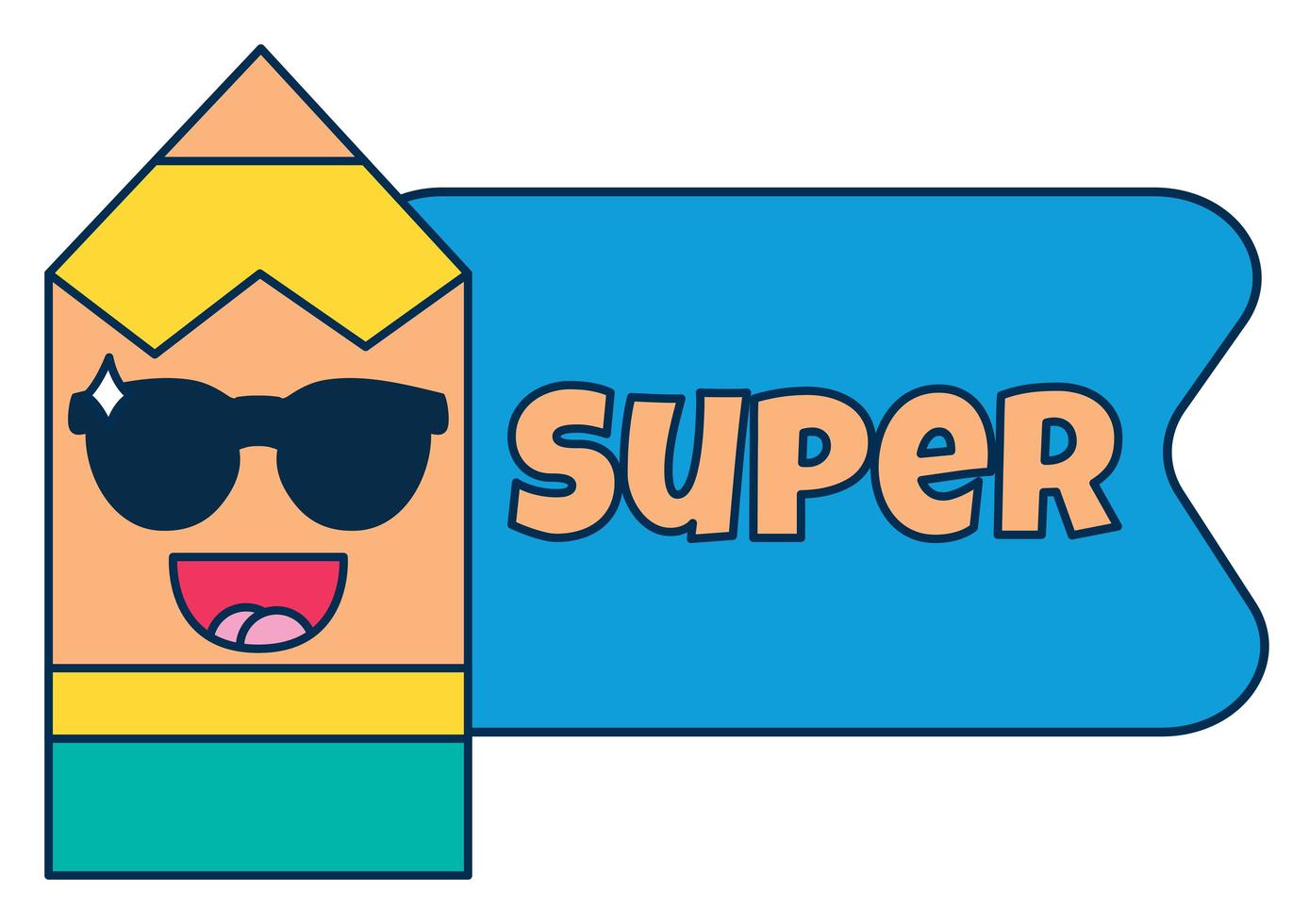 Super teacher reward sticker, school award sign vector