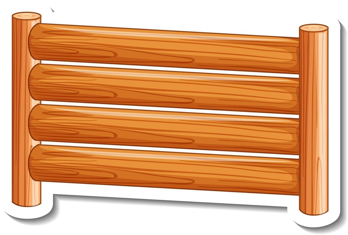 Sticker template with wooden fence isolated vector