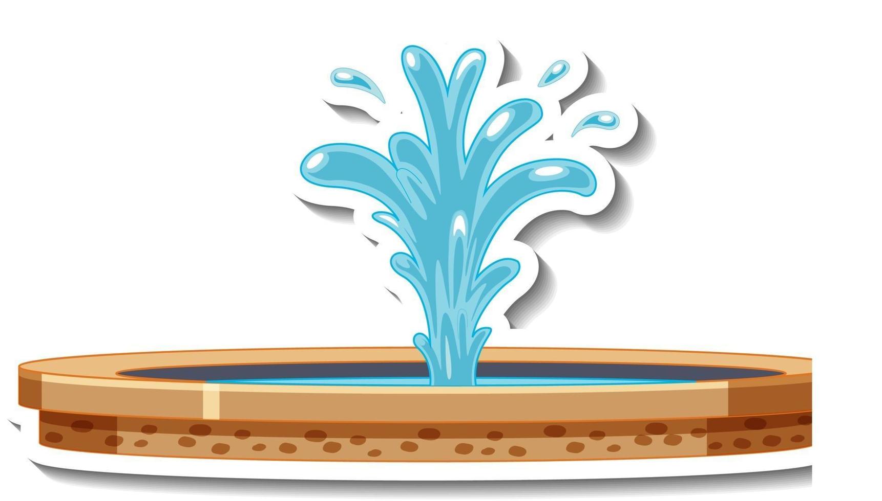 Sticker template with a fountain isolated vector