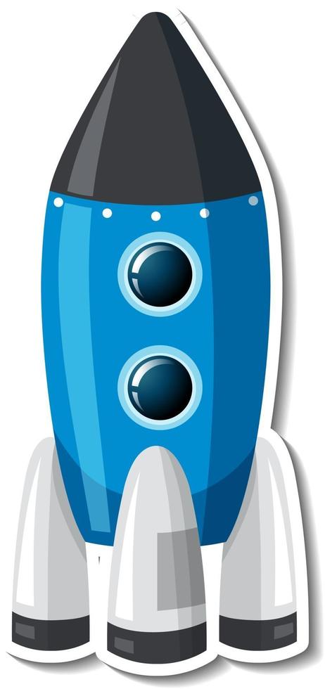 Sticker template with spaceship isolated vector