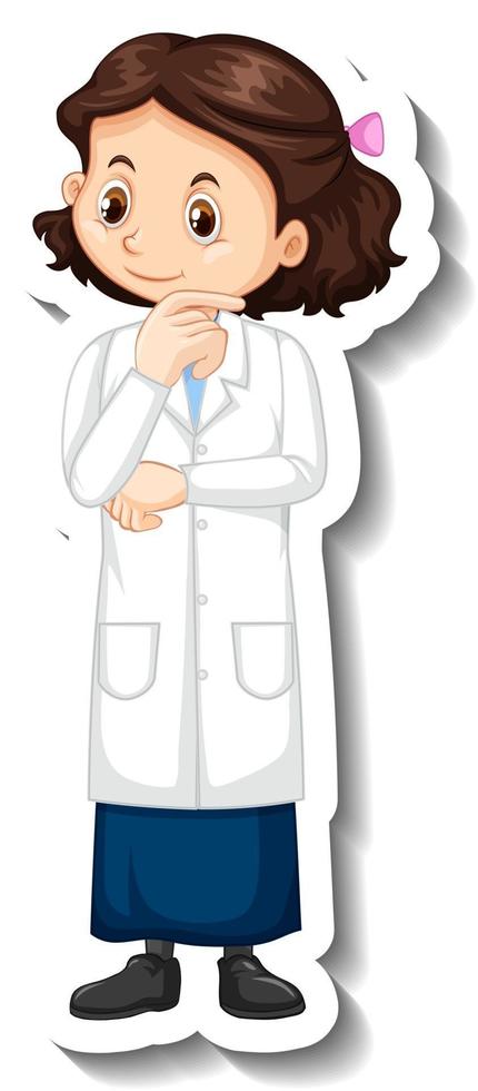 Scientist girl cartoon character in standing pose vector