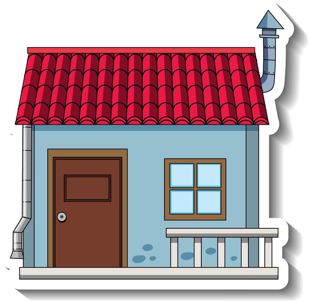 Sticker template with a mini single house isolated vector