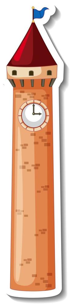 Sticker template with Clock Tower isolated vector