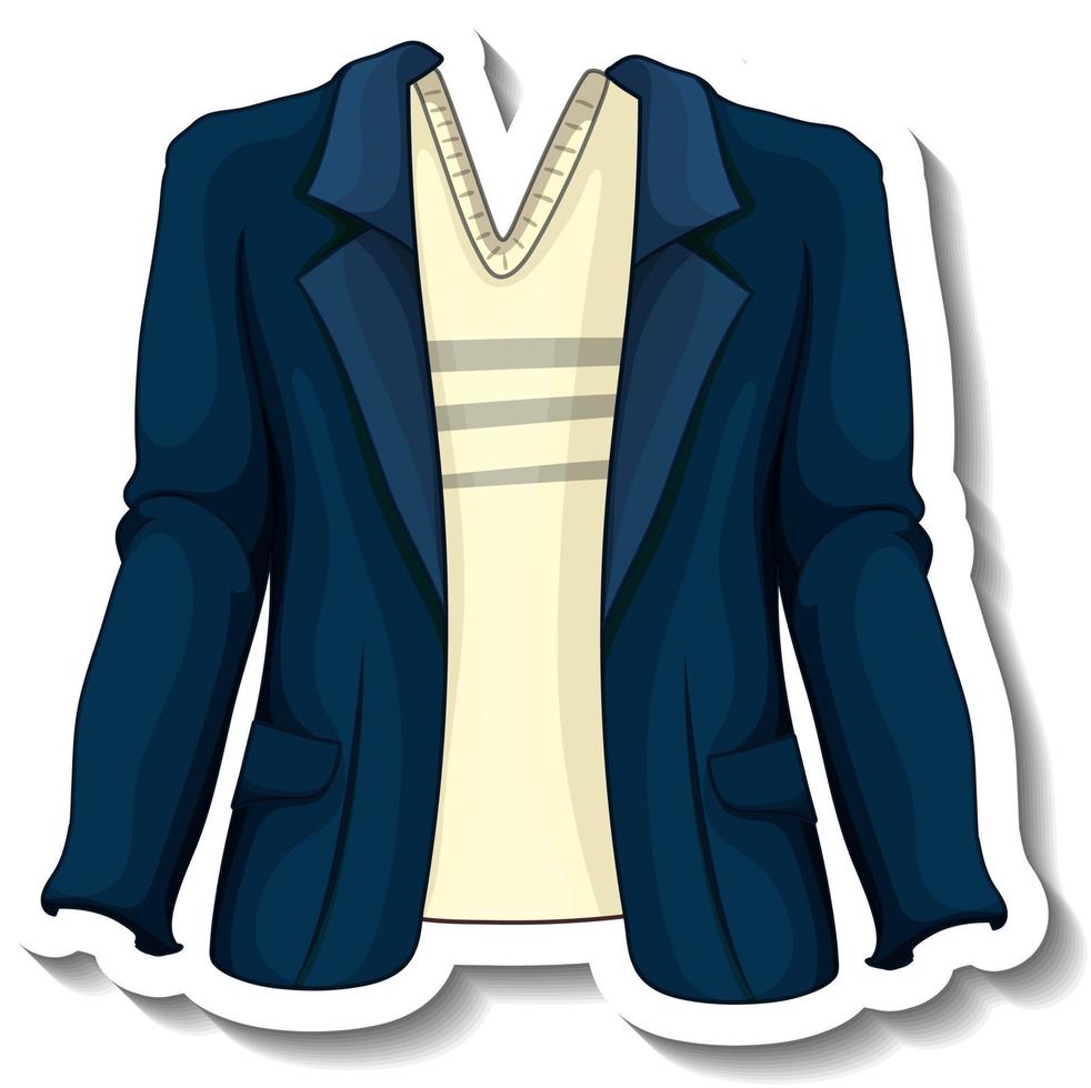 A sticker template with men's shirt isolated vector