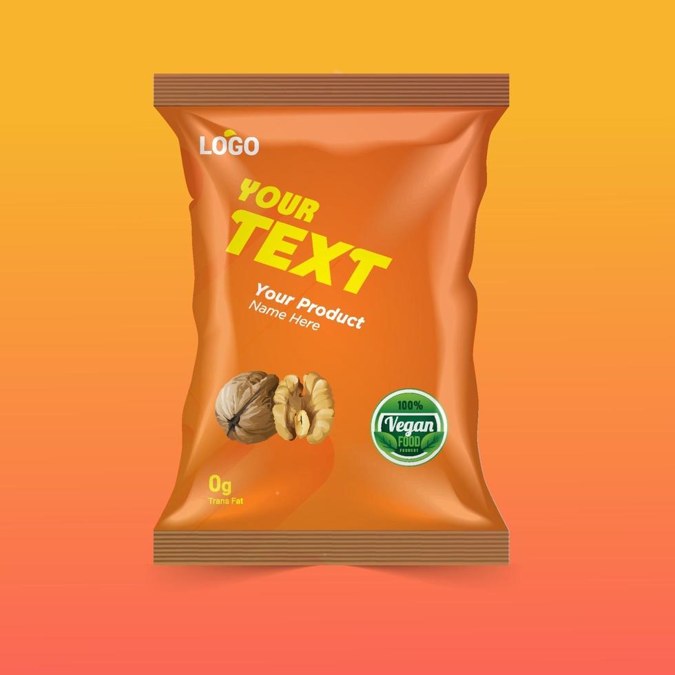 Free chips and dry fruits packaging design ideas for packaging company vector