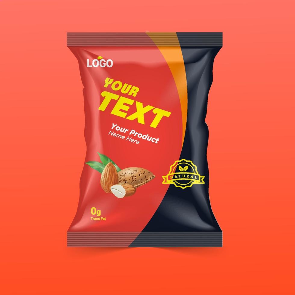 Free chips and dry fruits packaging design ideas for packaging company vector