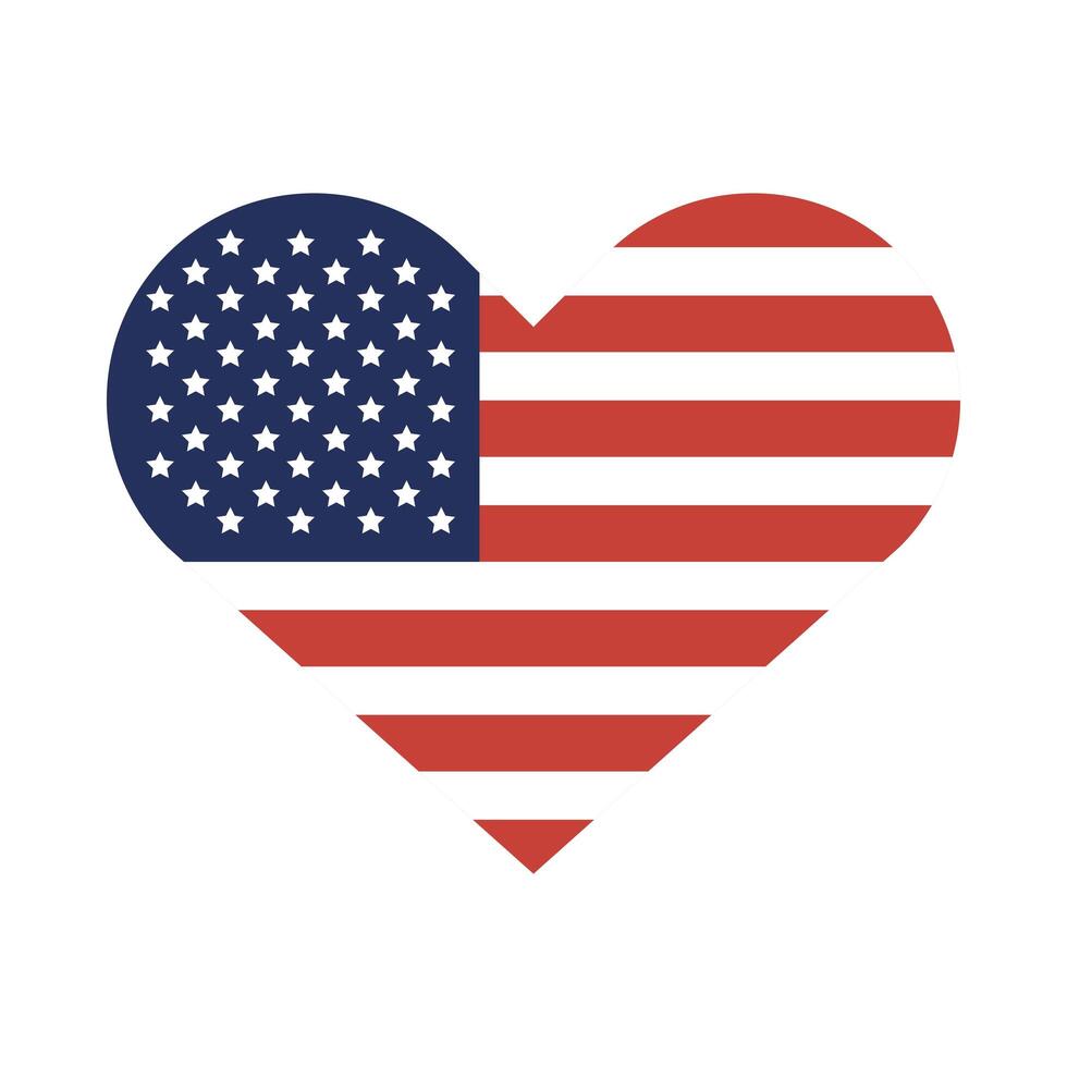 Usa flag heart vector design