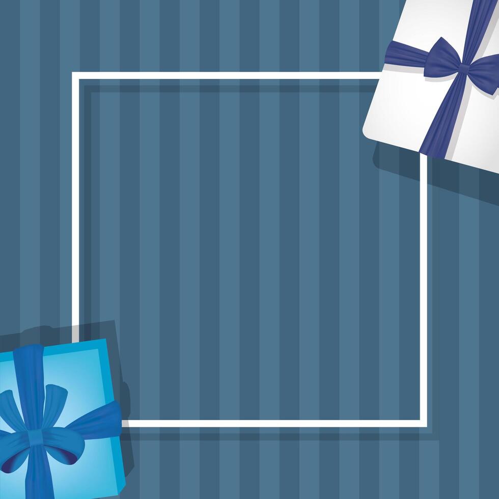 Gifts with bowties around frame vector design