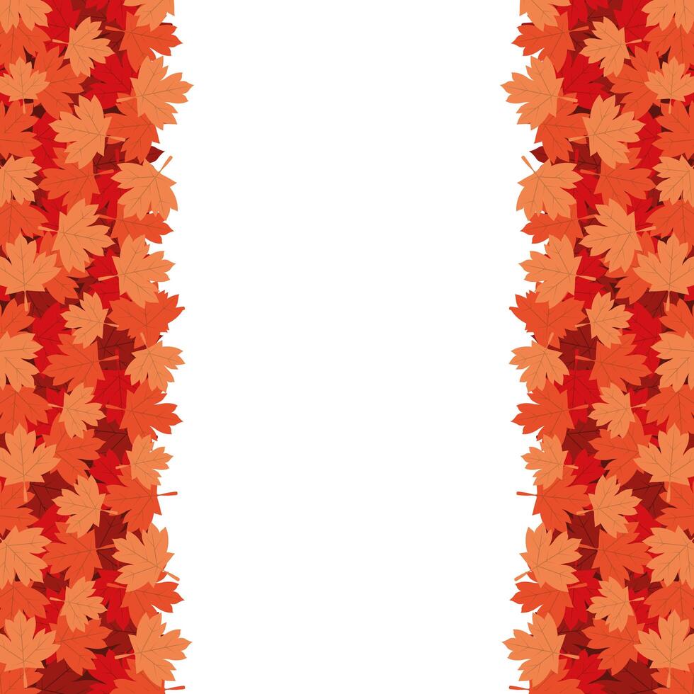 Autumn maple leaves frame vector design