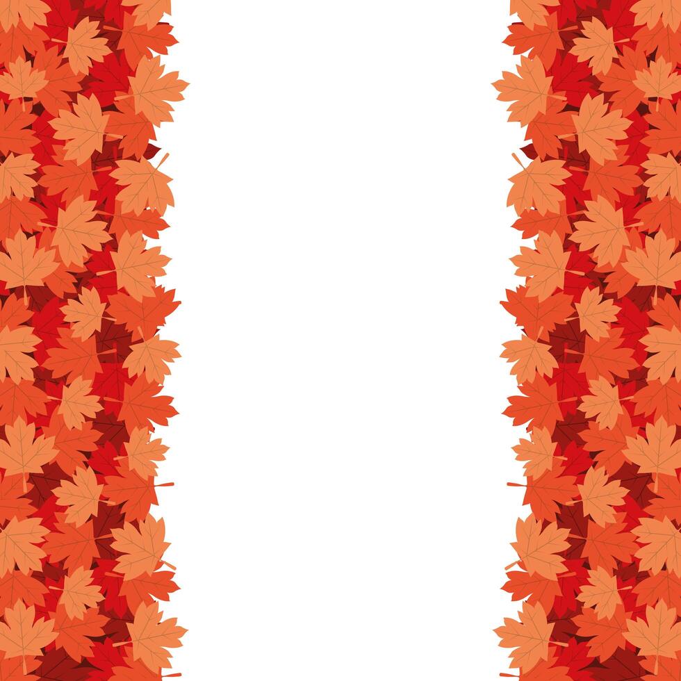 Autumn maple leaves frame vector design