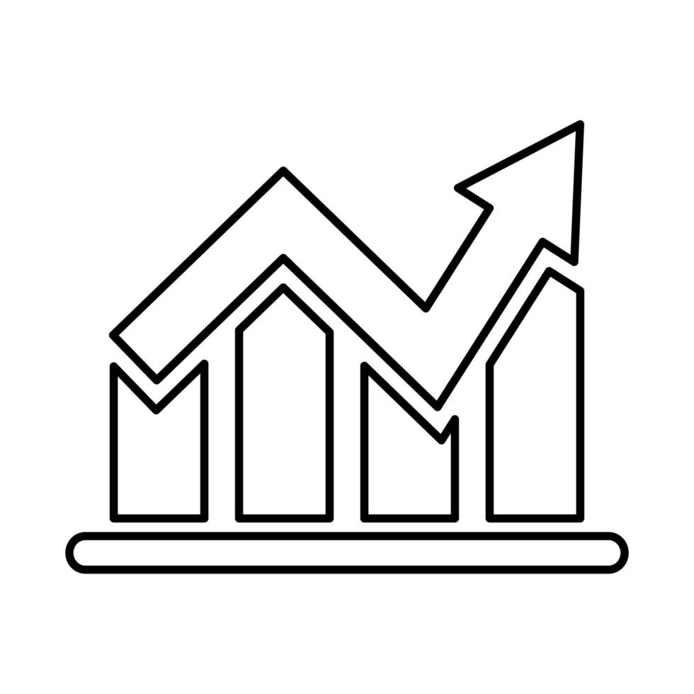 Estadísticas barras infografía icono aislado vector