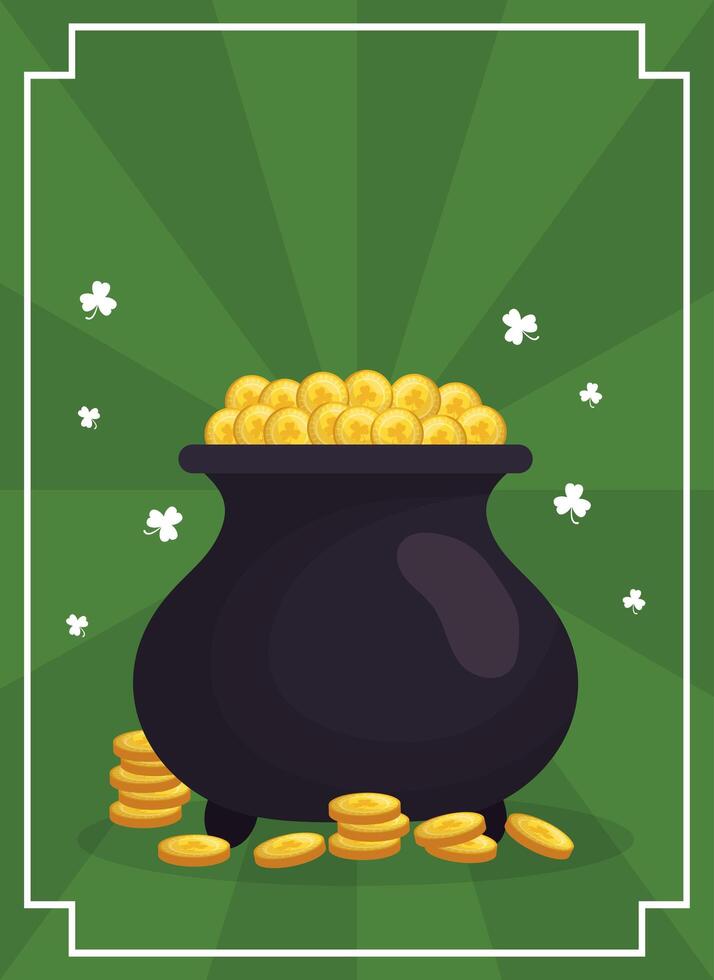 Saint patricks day gold pot vector design