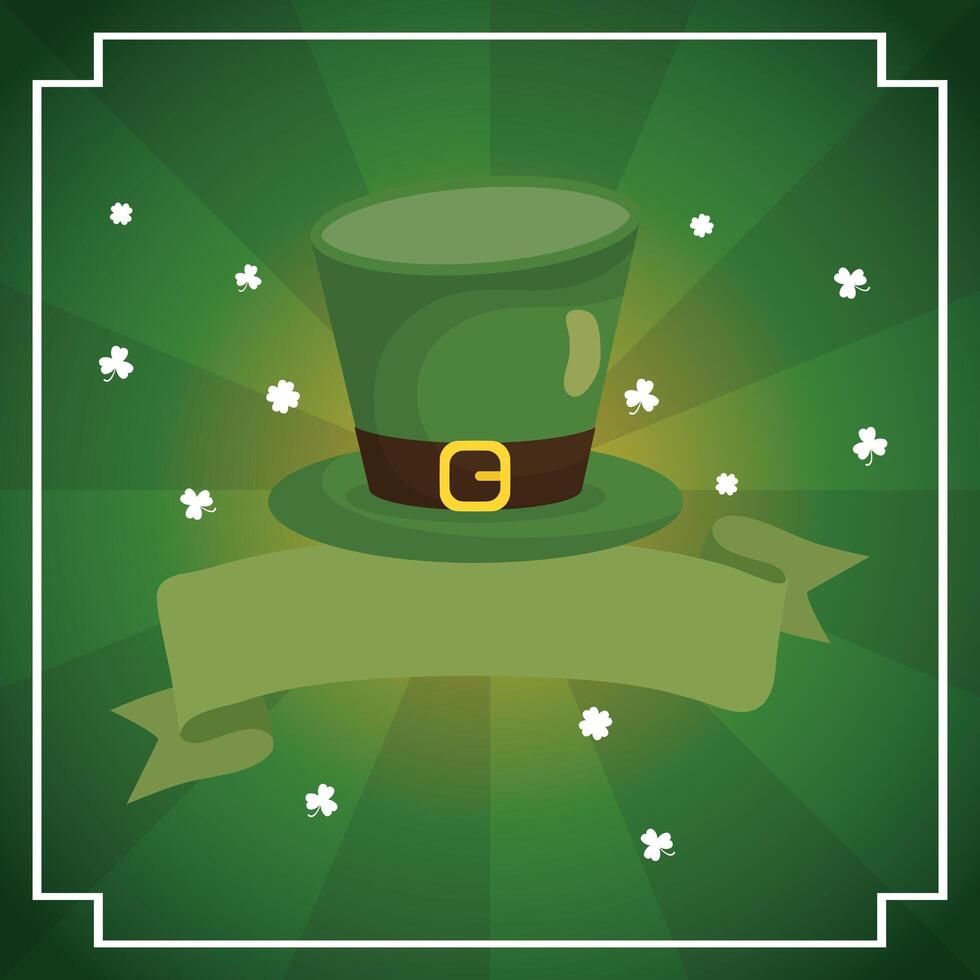 Saint patricks day hat with ribbon vector design