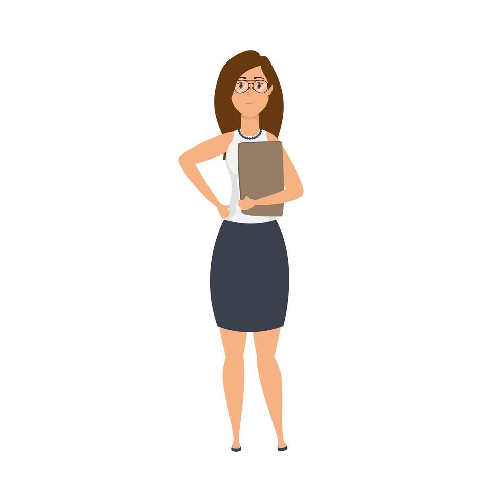 Isolated avatar woman with document vector design