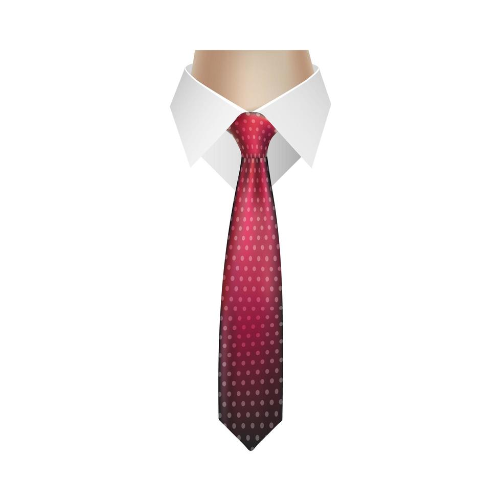 Pointed necktie on shirt vector design