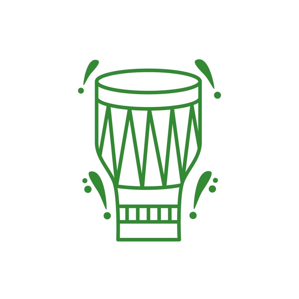 drum tropical instrument isolated icon vector