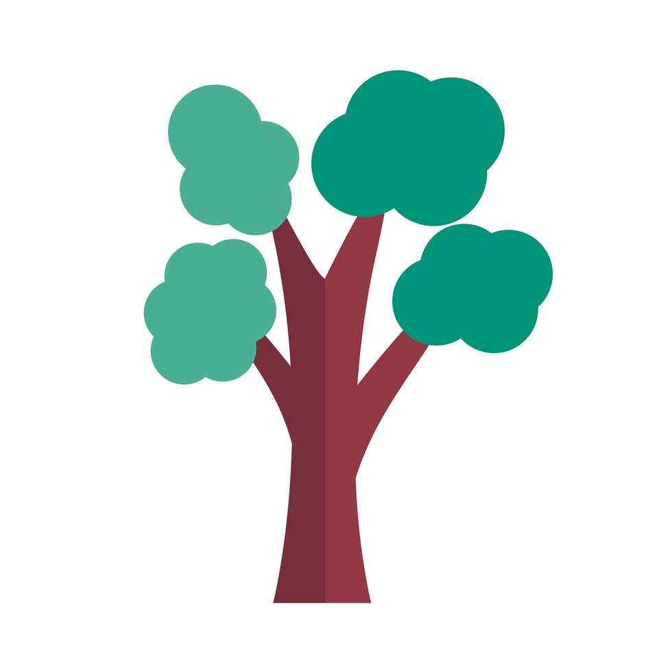 tree plant forest flat style icon vector