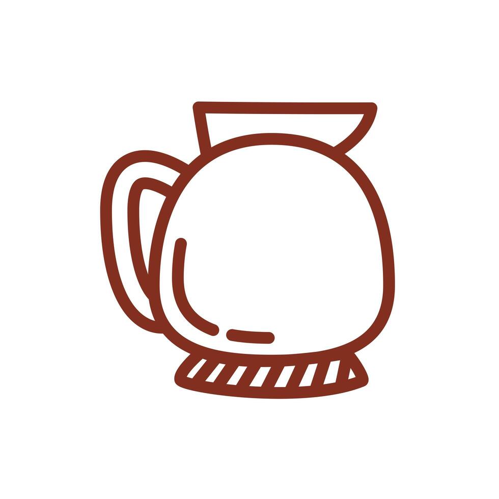 coffee in teapot drink line style icon vector