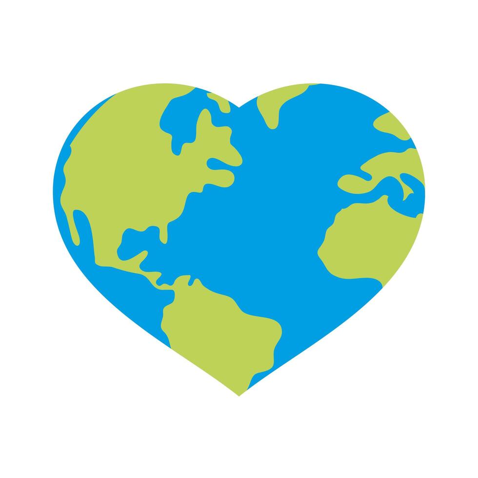 heart world planet earth ecology vector