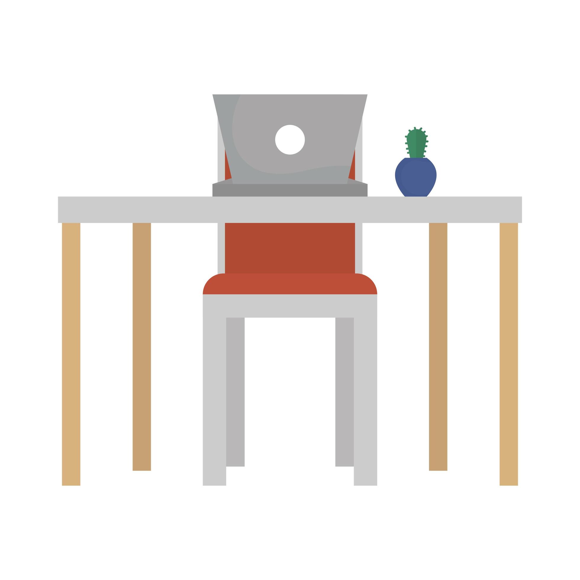 Isolated office desk with laptop vector design 2732816 Vector Art at