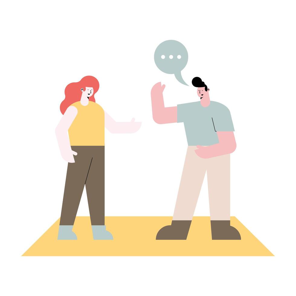 couple talking characters vector