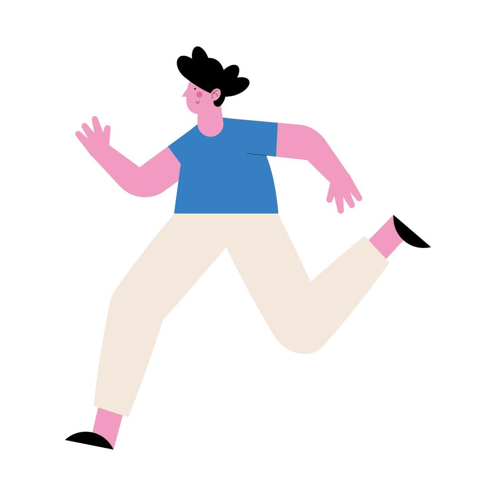 young man running vector