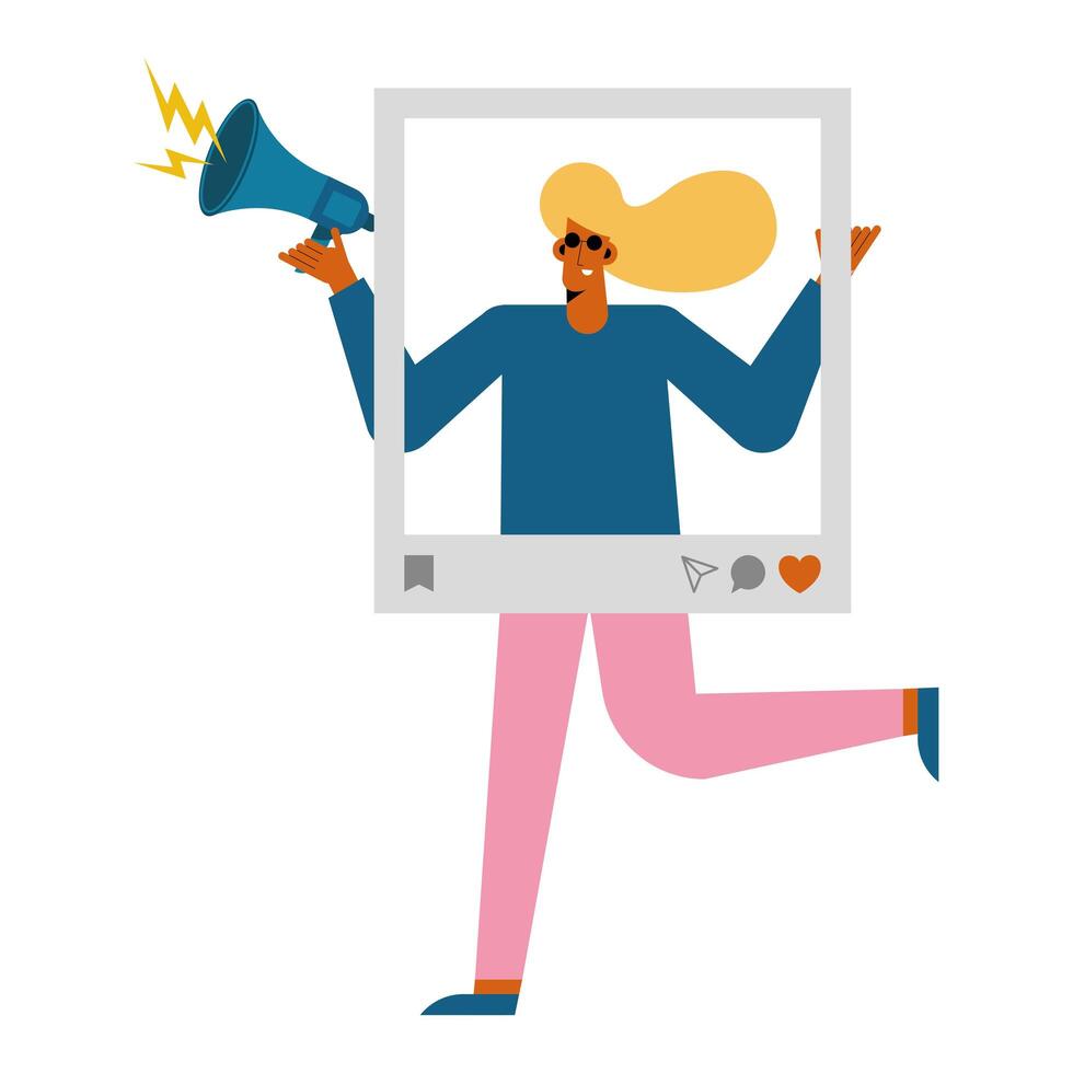 female influencer standing vector